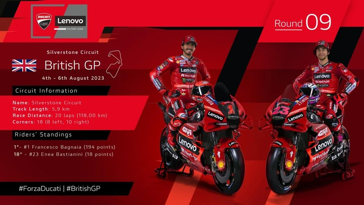 Ducati Lenovo Team è pronto per il GP della Gran Bretagna