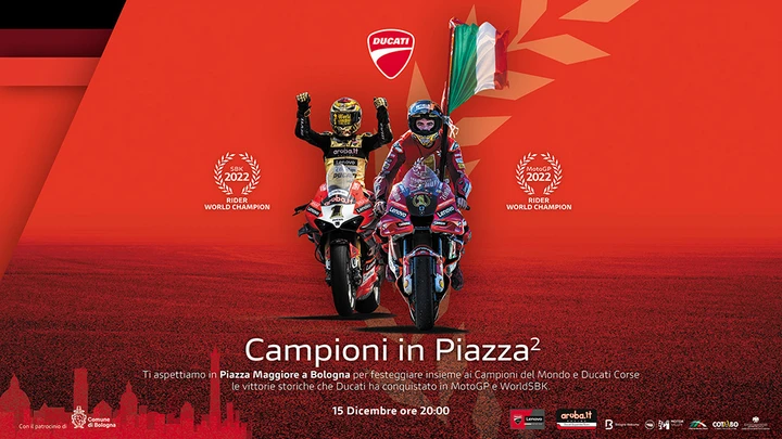 Ducati, Campioni in Piazza²: svelato il programma