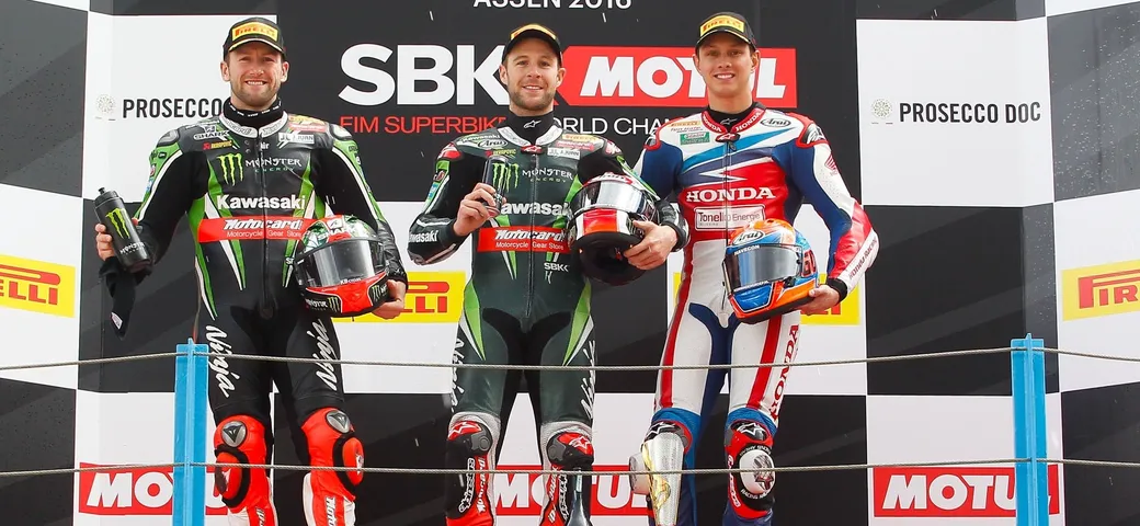SBK Assen 2016: doppietta Rea in Gara-2 su Sykes e VdMark, Savadori ottimo 4°
