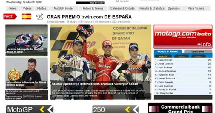 Anteprima: ecco come sarà il nuovo sito motogp.com