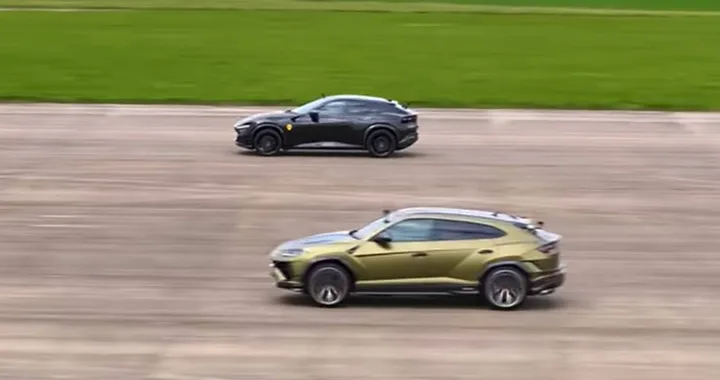 Lamborghini Urus Performante vs Ferrari Purosangue nella drag race | Video