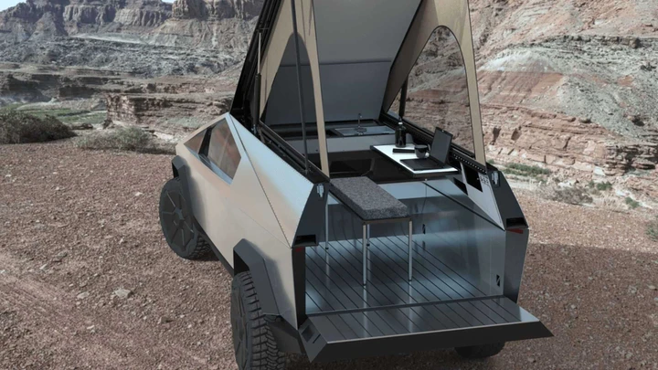 Tesla Cybertruck: con il kit camper la vacanza è spaziale