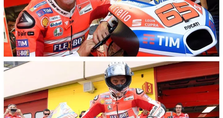 Loris Capirossi in pista con la Desmosedici ed il #69