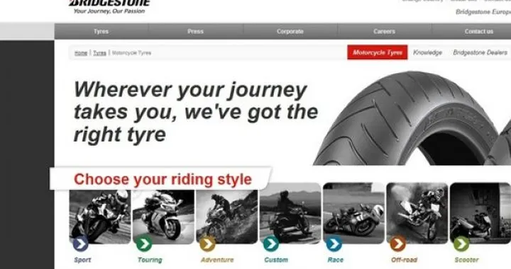 Bridgestone: nuovo sito dedicato ai pneumatici moto