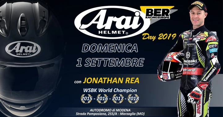 Jonathan Rea ospite d'onore all'Arai Day 2019