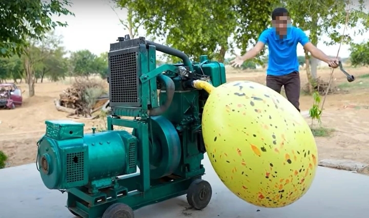 Motore diesel usato per gonfiare i palloncini ed è video virale