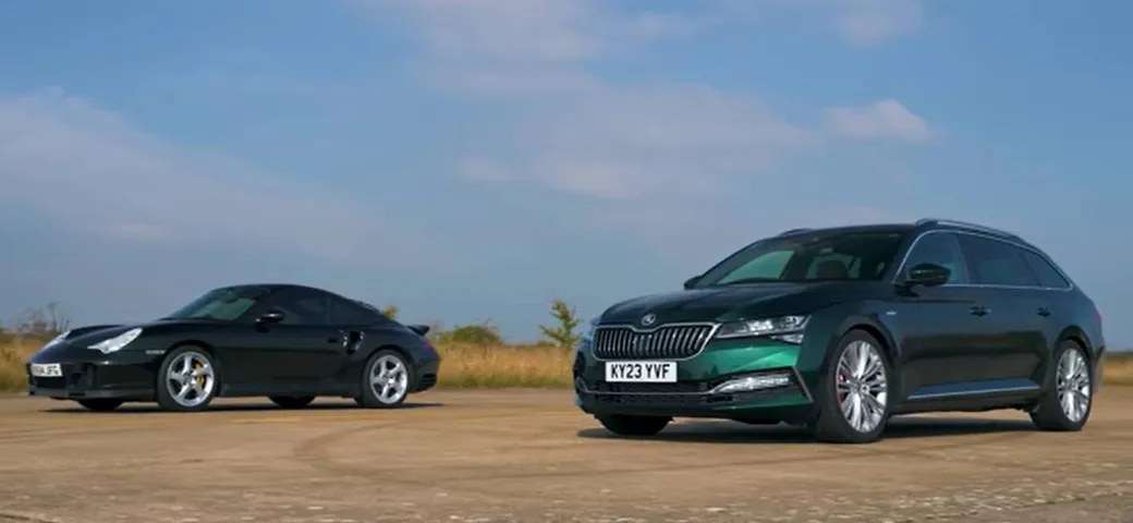 Skoda Superb sfida la Porsche 911 Turbo S nella drag race | Video