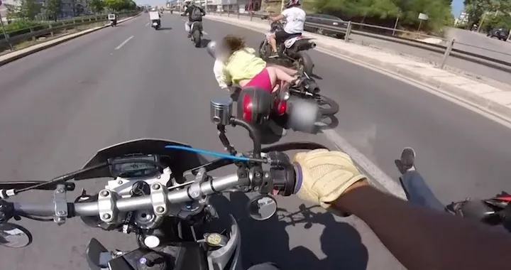 Shocking Motorbike Crash On Dual Carriageway