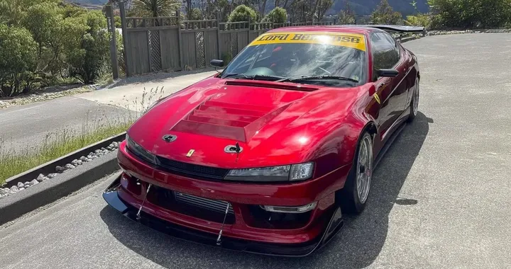 La (ex) Ferrari 456 GT con frontale Nissan e motore rotativo Mazda