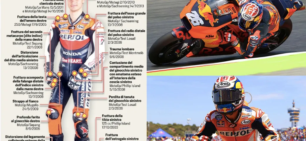 MotoGP: Pedrosa, doppia frattura alla clavicola