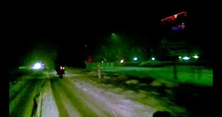 In moto con la neve a Milano