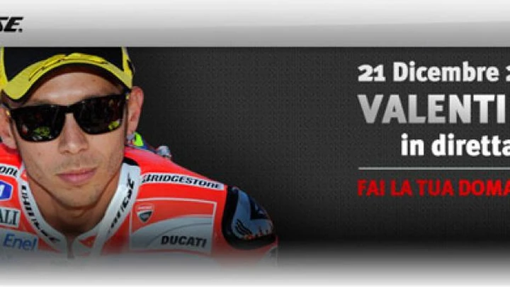 Valentino Rossi in diretta domani sul Web