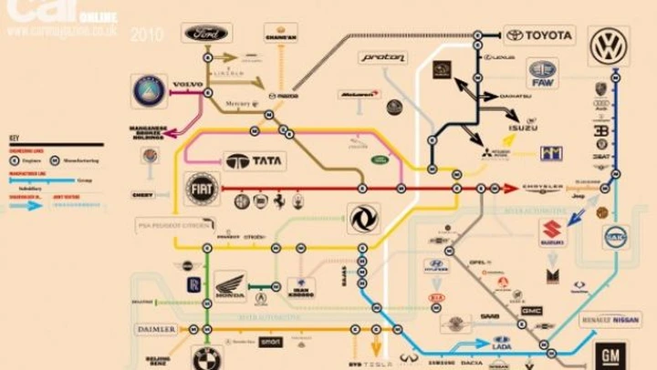 La nuova mappa delle case automobilistiche realizzata da Car