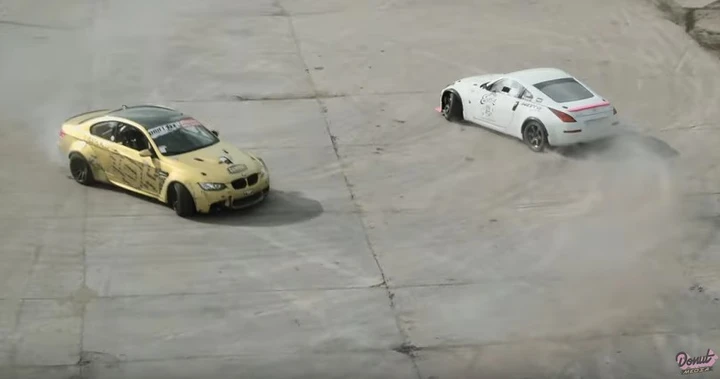 Drift in una ex base sovietica con BMW e Nissan [Video]