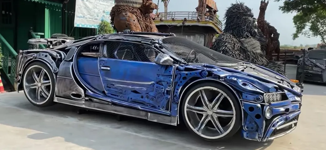 Bugatti Chiron: una replica costruita con rottami [Video]