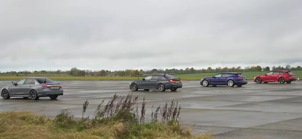 Drag race alla tedesca: si sfidano Audi, BMW, Mercedes e Porsche [Video]