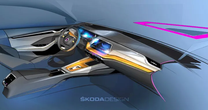 Nuova Skoda Octavia: i bozzetti anticipano lo stile della plancia