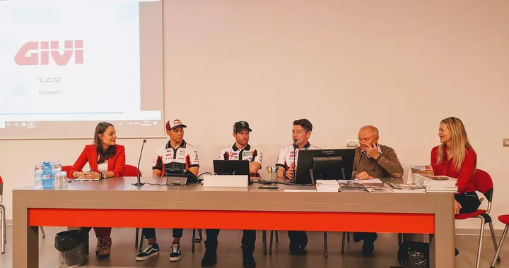 Il Team LCR Honda in sede Givi: due chiacchiere con Cecchinello, Crutchlow e Nakagami
