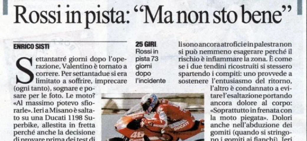 Foto del giorno: Fotomontaggio Stoner-Rossi dal quotidiano La Repubblica di ieri