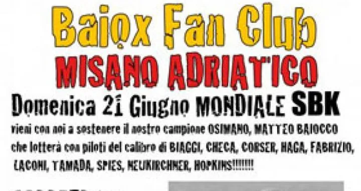 Al Mondiale Superbike di Misano con il Baiox Fan Club