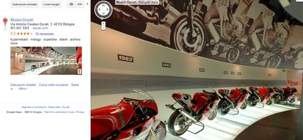 Google Maps vi porta nel Museo Ducati