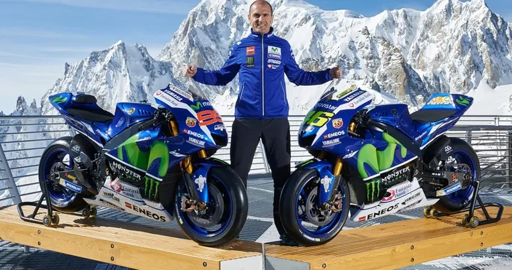 Yamaha M1 di Rossi e Lorenzo sul Monte Bianco