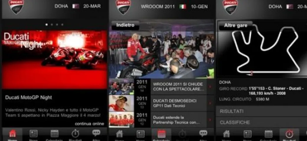 Ducati Corse debutta nell'iPhone con un'App dedicata