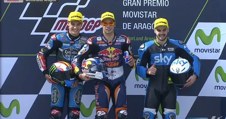 Moto3 Aragon: vince Oliveira, Bastianini e Kent KO