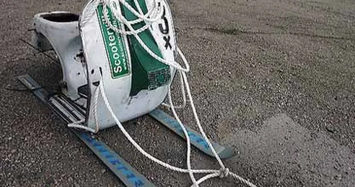 Una Vespa come moto slitta