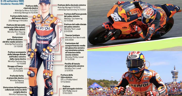 MotoGP: Pedrosa, doppia frattura alla clavicola