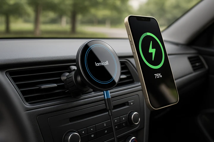 Caricatore auto Lamicall in offerta: ricarica wireless MagSafe a prezzo speciale