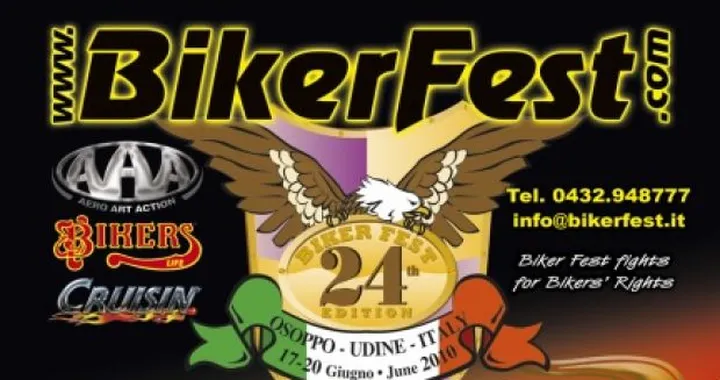 Annunciata la 24a Biker Fest in programma dal 17 al 20 giugno 2010 a Osoppo (UD)