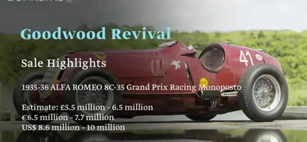 Alfa 8C-35 di Tazio Nuvolari venduta a 7 milioni di euro