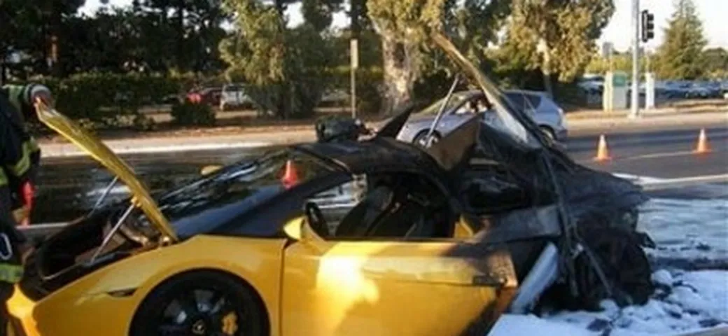 Lamborghini in fiamme