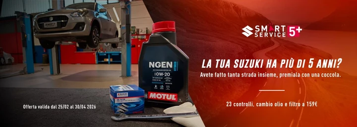 Suzuki Smart Service 5+, manutenzione per auto oltre 5 anni a 159€