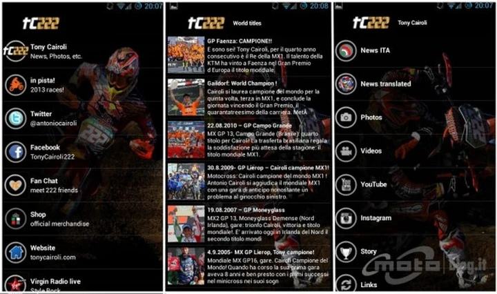 Rubrica App per Motociclisti: ecco TC222, l'app ufficiale di Tony Cairoli