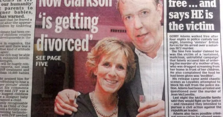 Jeremy Clarkson: il divorzio conquista le prime pagine inglesi