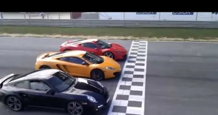 McLaren MP4-12C: sfida su partenza da fermo contro Ferrari 458 Italia e Porsche 911 Turbo