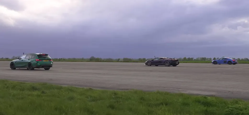 Lamborghini Revuelto sfidata in drag race da BMW e Audi con tuning da 1000 CV