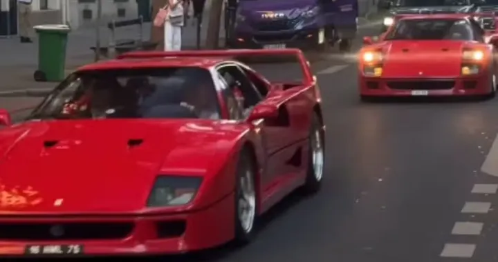 Otto Ferrari F40 in fila a Parigi: il convoglio da 24 milioni di dollari che ha fermato la città