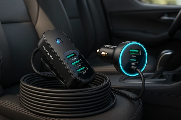 Con questo caricatore USB per auto metti d'accordo tutta la famiglia