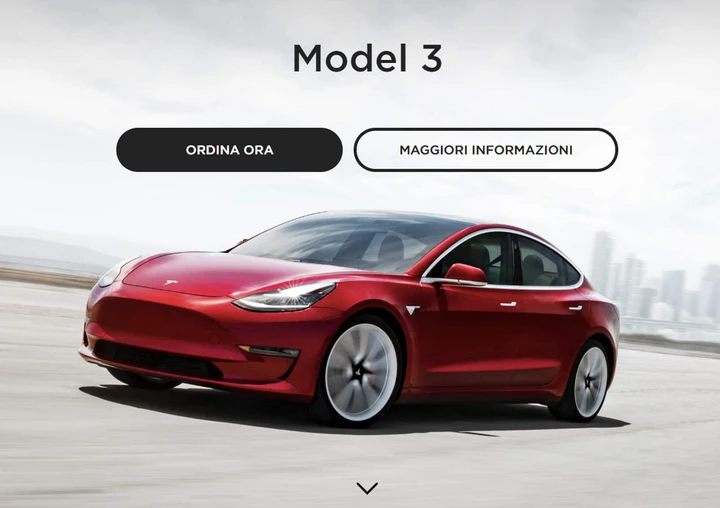 Tesla Model 3: disponibile il modello da 48.500 euro