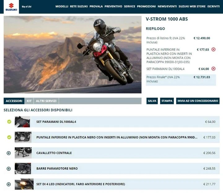 Suzuki apre al Web: configura moto e scooter on-line