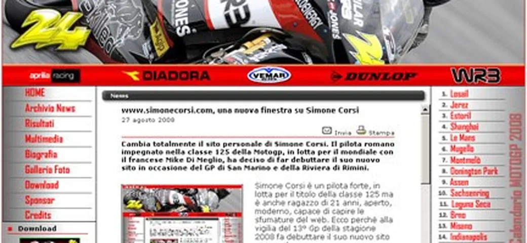 Simone Corsi, new look per il suo sito internet
