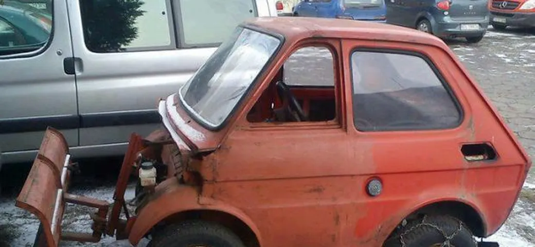 Nevicata del 2012: Fiat 126 spazzaneve