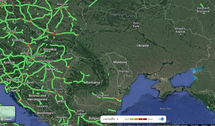Google Maps in Ucraina disabilita la funzione traffico in tempo reale