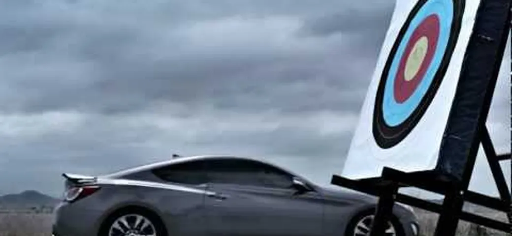 Hyundai Genesis Coupè vs una freccia