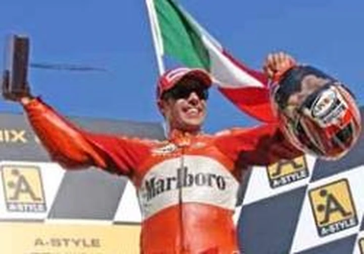 Capirossi con Suomy a Novi Ligure