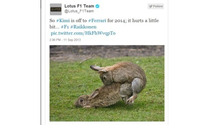 Kimi Raikkonen in Ferrari? Lotus lo comunica così via twitter!