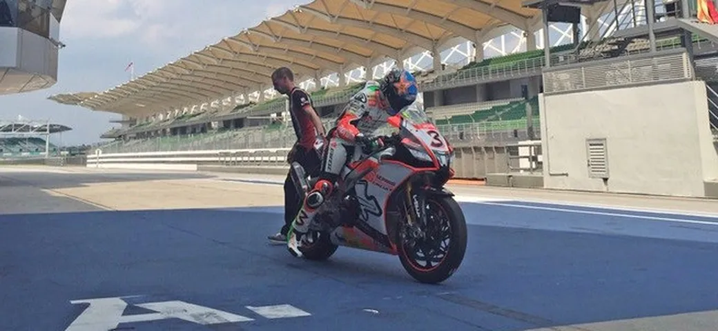 SBK, Aprilia: Max Biaggi conclude il test di Sepang